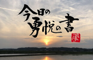 今日の勇悦の書　田んぼ　夕陽